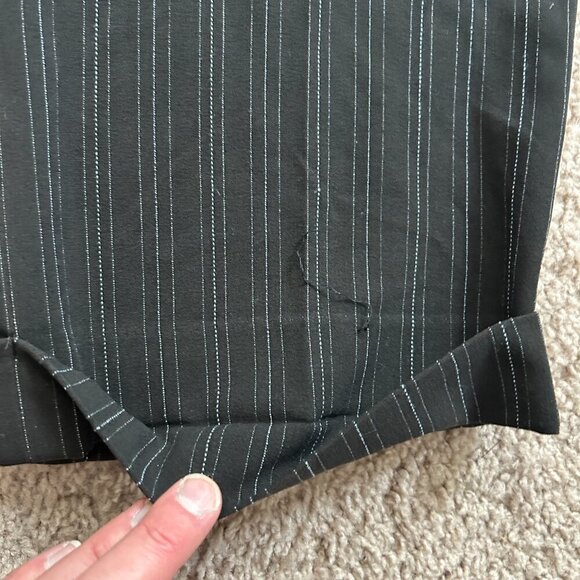 Larry Levine Petite Black White Pinstriped Pants Size 12P - Picture 8 of 11